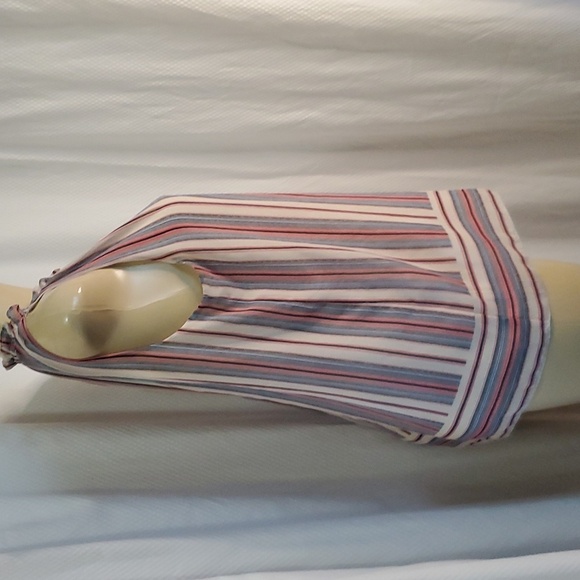 Max Studio Striped Sleeveless Halter Top Size M - Picture 3 of 9